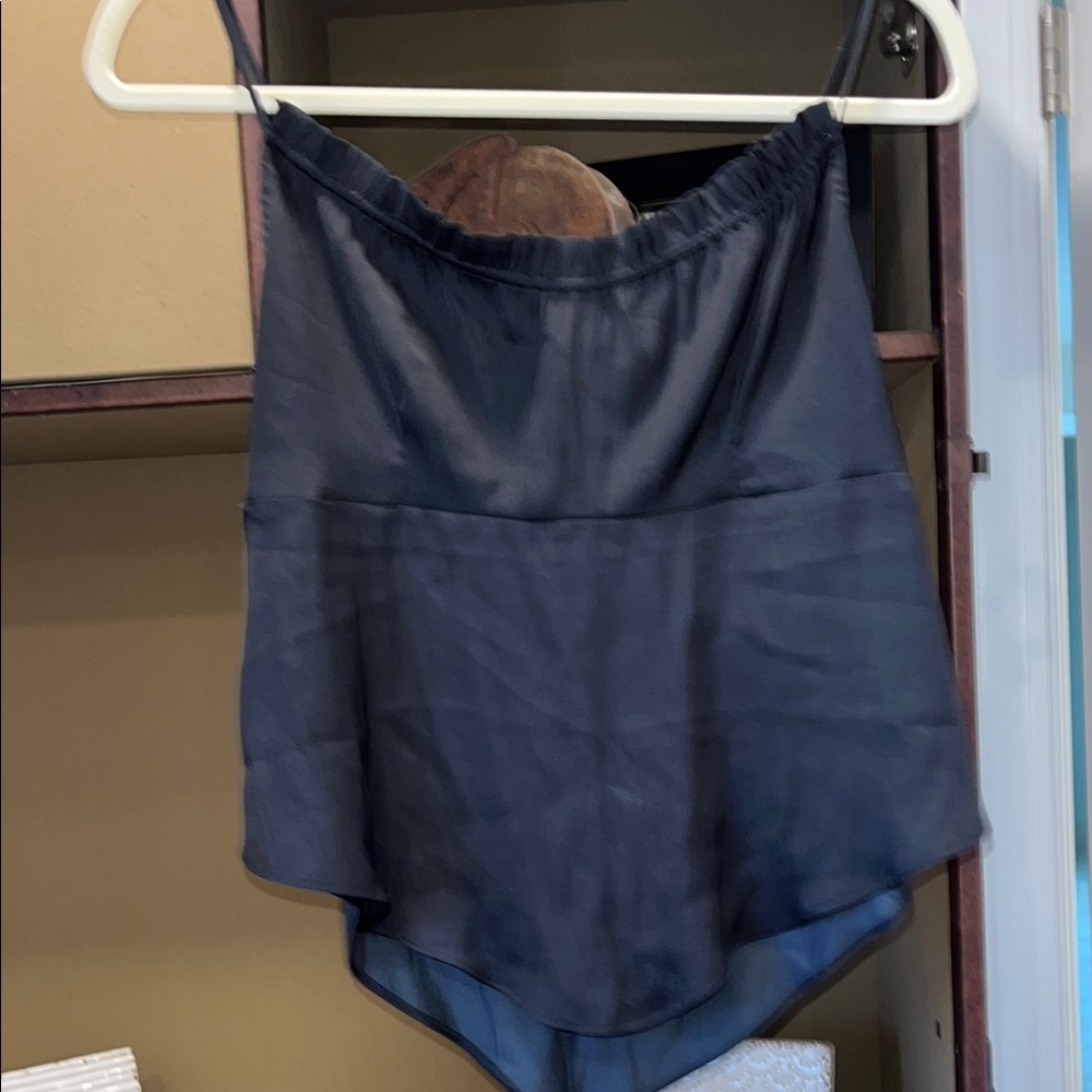 Free People Elegant Black Satin Camisole, Size XS